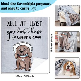 HunnmingRe Get Well Gifts for Women/Men After Surgery Get Well Soon Sympathy Blanket 50"x60" at Least You Don't Have to Wear A Cone Funny Surgery Post Recovery Retirement Throw Blanket Present