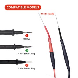 XLLForce 4Pcs Back Probe Kit, 4mm Flexible Back Probes Automotive Diagnostic Test Repair Tools for Multimeter Voltage Testing Detect Automobile Electrical Circuit