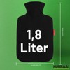 Huuraa Wärmflasche Saaleland verliebt Geschenk 1,8 Liter Black Classic Veloursbezug