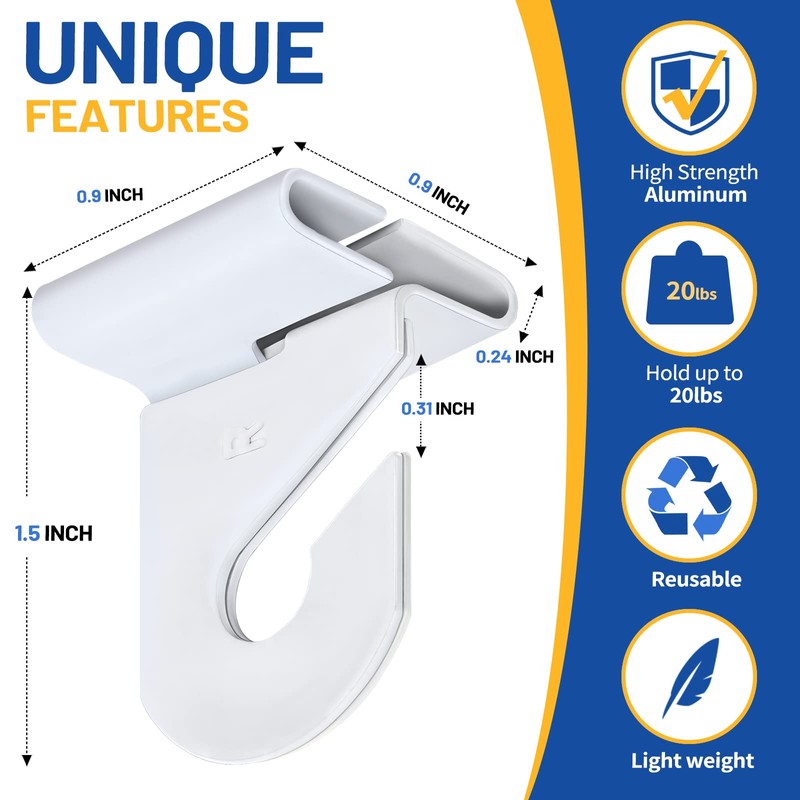 Wakhow 10 Pairs Drop Ceiling Hooks for Hanging, Suspended Track