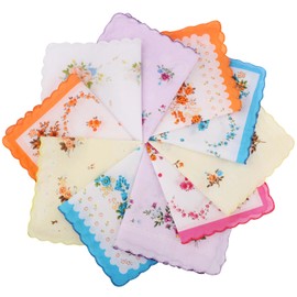 Handkerchiefs for women, cotton handkerchiefs, 10 pieces white