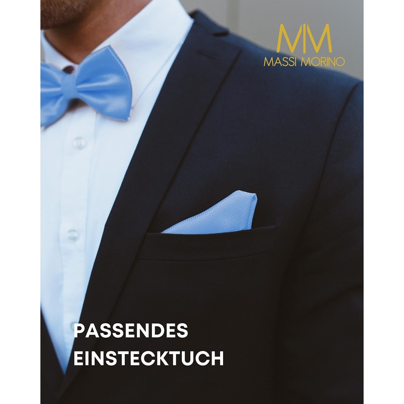 Massi Morino Bow Tie with Hanky Pre-tied Premium Men's Bow