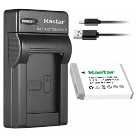Kastar NB-6L Battery & USB Charger for Canon PowerShot S90 S95 S120, SD770 IS, SD980 IS