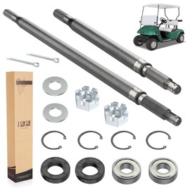 10L0L Golf Cart EZGO Rear Axle Shaft with Bearing Seal Kit Fits EZGO TXT Medalist Electric 1994-2013,Replace OEM 20377G11,20377G12,15112G1 (Driver Side+Passenger Side)