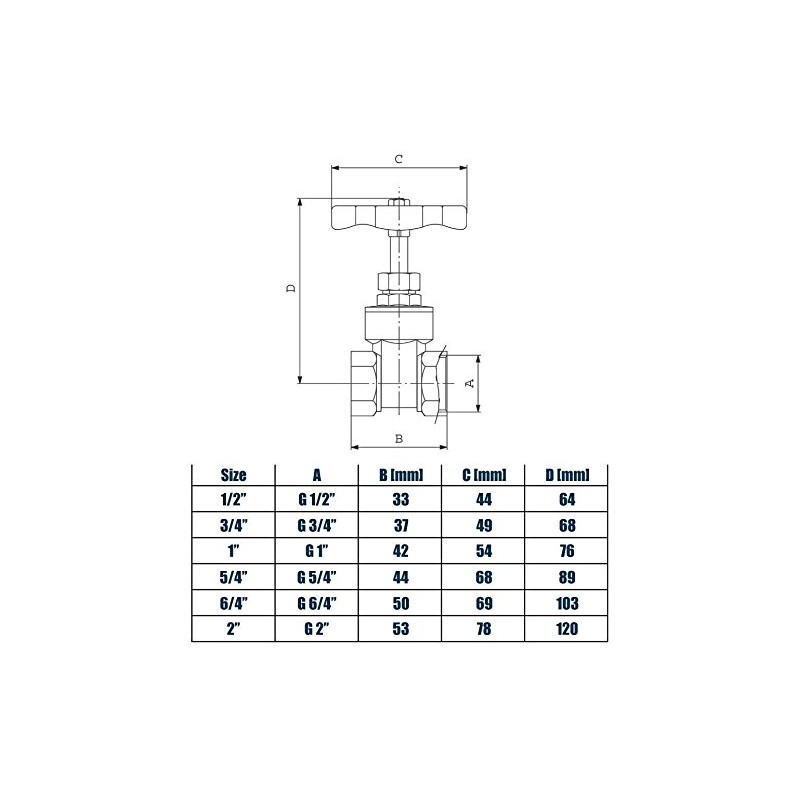 3/4" Inch BSP Strong Brass Sluice Gate Valve Water Stop