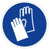 Sticker Mandatory Sign "Use Hand Protection" Blue Film According to