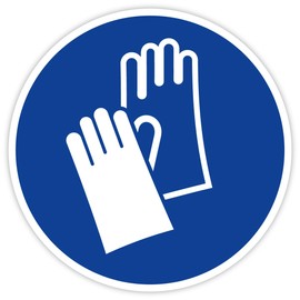 Sticker Mandatory Sign "Use Hand Protection" Blue Film According to ISO 7010 M009 | Diameter 5-30 cm Made in Germany, Size: Diameter 20 cm