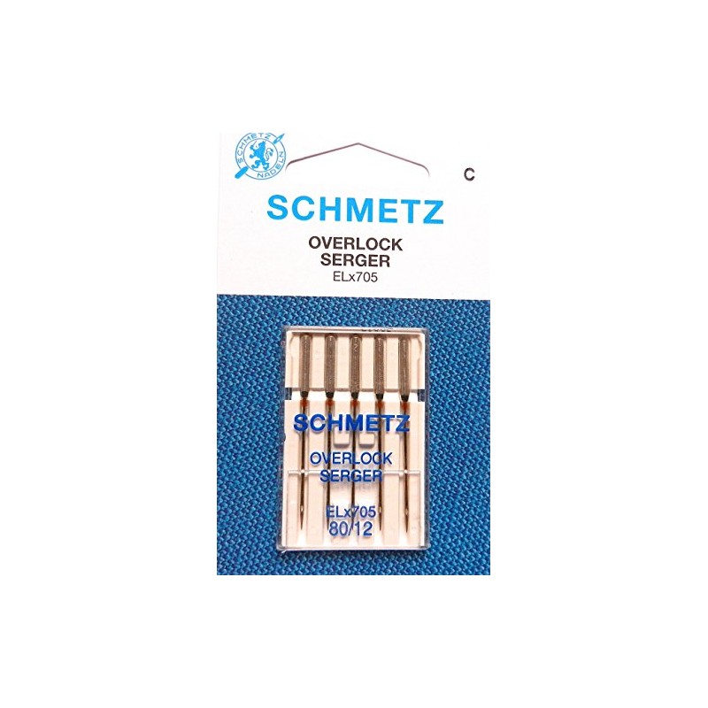 ELx705 Overlock Serger Sewing Machine Needles by Schmetz, Size: 80/12