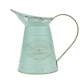 Floreros de metal galvanizado verde – Macetas decorativas francesas rústicas para decoración de mesa de boda, decoración del hogar