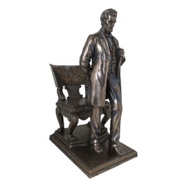 Ebros Gift United States of America 16th President Abraham Lincoln Standing by Eagle Chair of State Abraham Lincoln White House Historical Figurine 9" H Transformational Civil War Leader