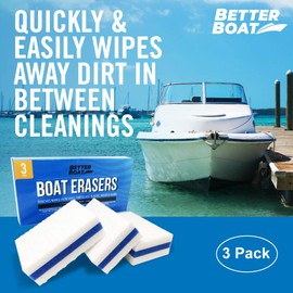 3PK Premium Boat Scuff Erasers, Boating Accessories for Cleaning, Gift for Pontoon, Fishing, Jon Boats, Decks, Vinyl and Hull Cleaner, Gadgets for Men and Women