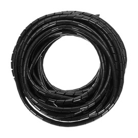 HARFINGTON Spiral Cable Wrap, 46 Ft - 1/4-Inch Spiral Wire Cable Cord Wraps Covers Sleeve for PC TV Computer Electrical Wire Hose Organizing, Black