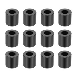 PATIKIL 12PCS Aluminum Spacers, 1/2 x 1 Metal Spacers Aluminum 1 L Spacer Screw Standoff Round Unthreaded Standoff Bushing for 5/16inch Screw Bolts, Black