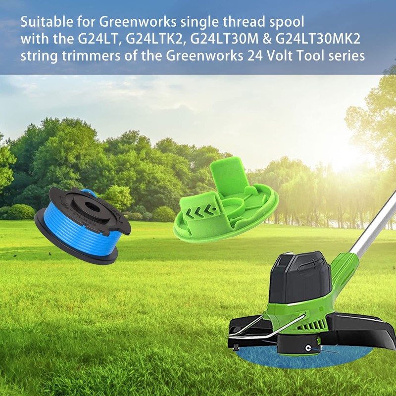 CDIYTOOL Greenworks G24LT Trimmer Spool Lines, 4.9m long 1.65mm dia