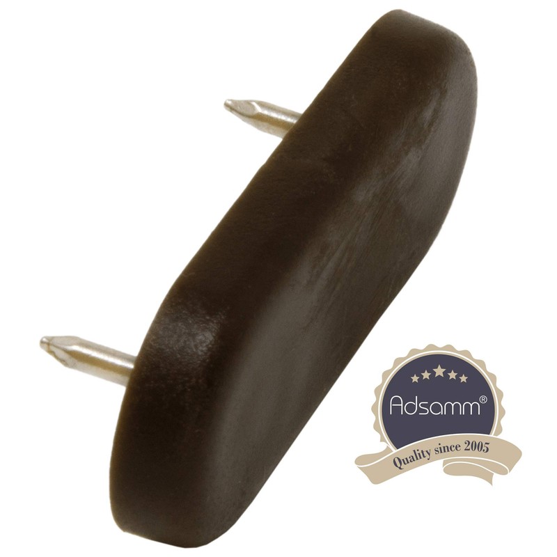 Adsamm® 16 x plastic glides with 2 nails, brown, 18
