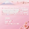 ZMX Cherry Blossom Pink Keycaps,Side Printed Shine Through Keycap PBT