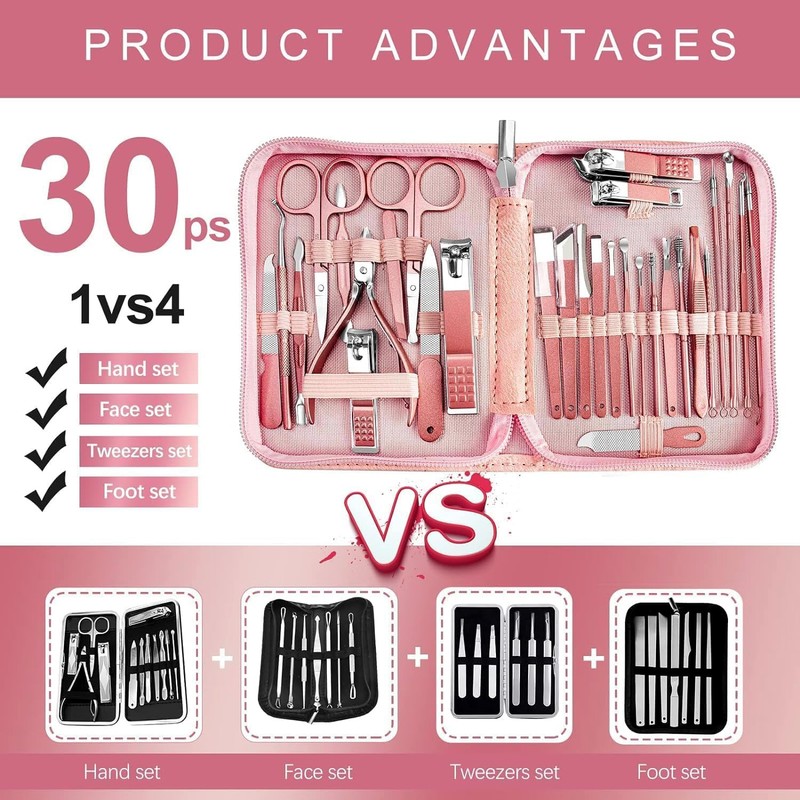 Zurligi 30 in 1 Manicure Kit Nail Clipper Pedicure Tools,