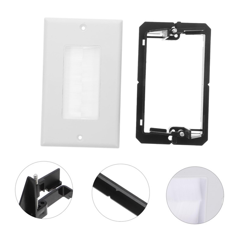 SHINEOFI 1 Set Brush Wire Management Plate Wall Plate with