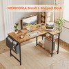 Mericonia Small L Shaped Computer Desk with Power Outlets, Gaming