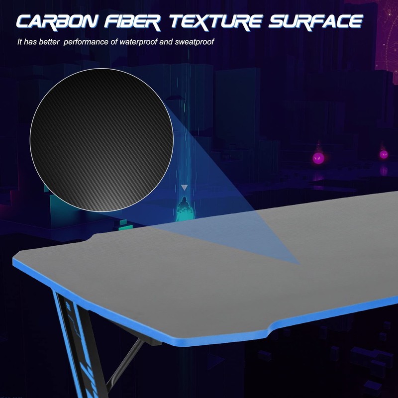 BestOffice Gmaing Desk Z Shaped 47 inch Gaming Workstation Ergonomic