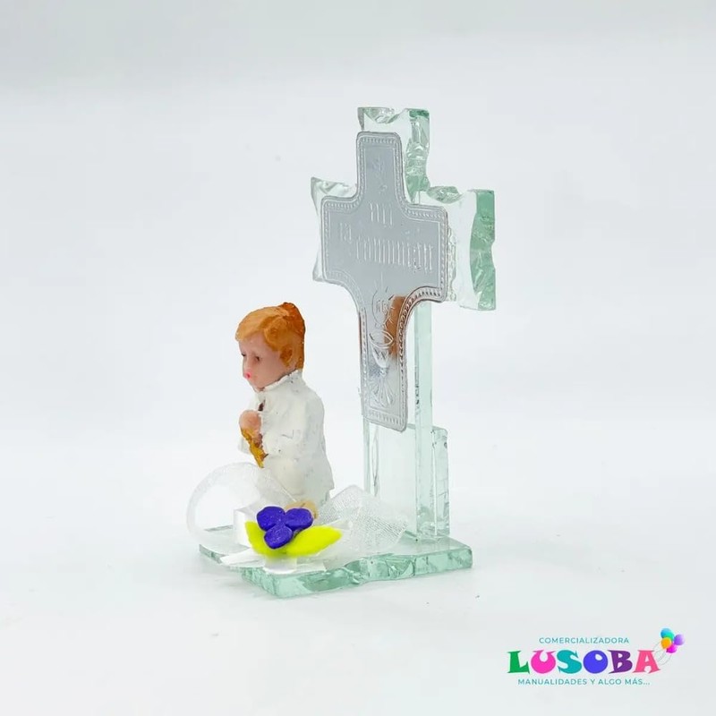 Cruz de Cristal Recuerdo Comunión Niño – Pack 12 pcs
