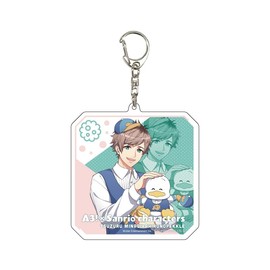 A3! x Sanrio Characters 01 Tsuzuri Minagi x Duck Peckle [Life Size Illustration] Deca Acrylic Key Holder