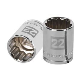 Truper D-1222-EM, Dado de 12 puntas mm, 22 mm, cuadro 1/2"