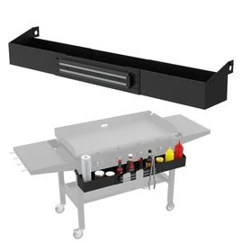 BBQration Griddle Front Accessory Shelf for Blackstone 36", Storage Box with Tool Holder for Blackstone Griddle Accessories 36 Inch, Front Shelf Caddy for Black stone Tools Caddy