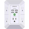 QINLIANF 5 Outlet Extender Surge Protector Multi Plug Wall Adapter