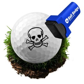 HODL 21 Ball Badge Golf Ball Stamp - Self-Inking Marker for Identifying Balls - Durable Design - Stocking Stuffer Holiday Gift - Golfer Equipment:_Skull & Crossbones