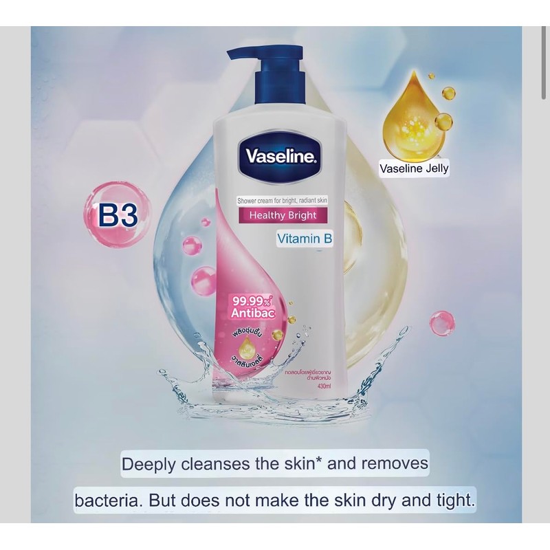 Vaseline Body Wash with Moisturising Nutrients, Nourishing Formula for Clean,