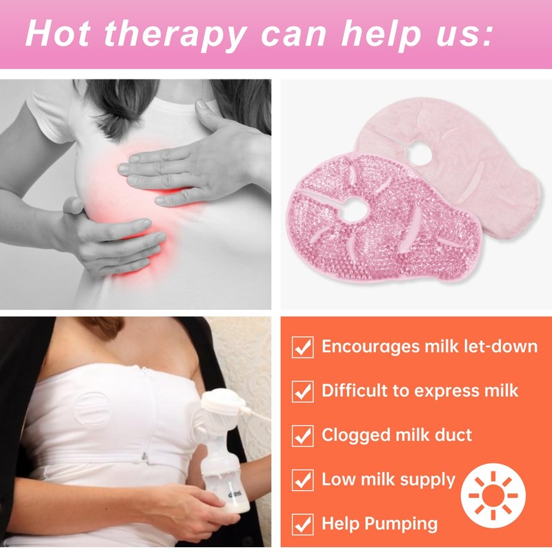Breast Therapy Ice Packs Large Hot Cold Breast Pads, Nipple