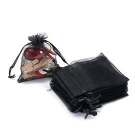 FOCCIUP 100 Pcs 3x4 Inches Organza Bags Gift Bags with Drawstring for Christmas Candy Wedding Birthday Party Favor