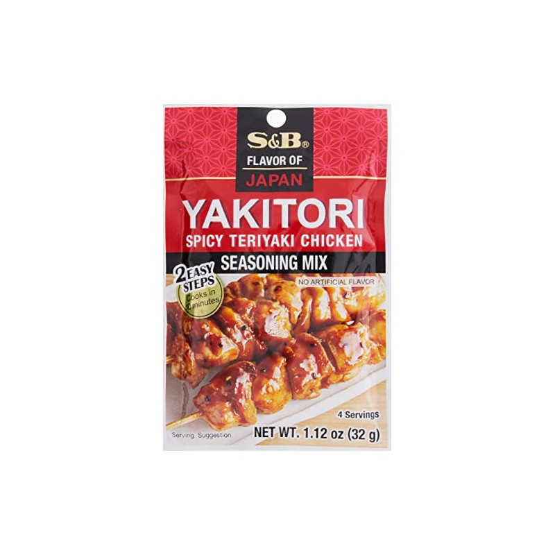 S & B Yakitori Spicy Teriyaki Chicken Seasoning Mix, No
