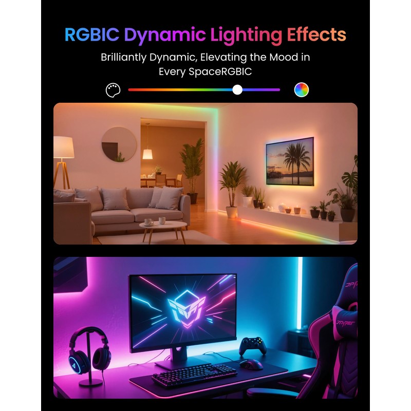 SwitchBot LED Strip Light 5M Work with Alexa, 72 LEDs/m,