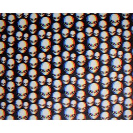 Super Soft Cuddle Fleece Digital Print Fabric Material Alien Trance 1MTR