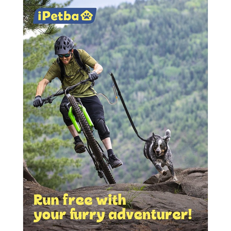 iPetba Dog Bike Leash - Hands-Free Bike Attachment for Dogs,