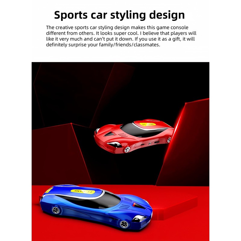 CUZCOP 3-inch Racing Car Appearance Video Game Console Built-in 250