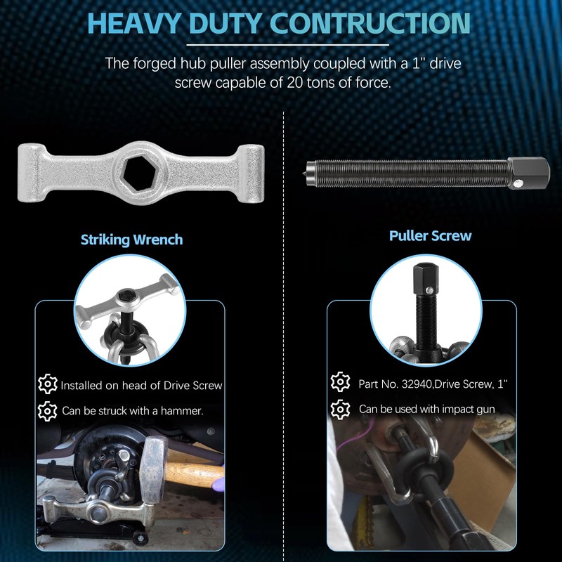 Sunluway Universal 7394 Hub Puller Brake Drum Puller Heavy-Duty Wheel