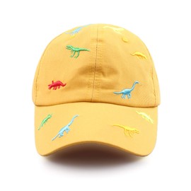 XIAOHAWANG Classic Baby Baseball Cap Dinosaur Boys Girls Sun Hat Cotton Spring Summer Kids Visor Hats (Yellow)