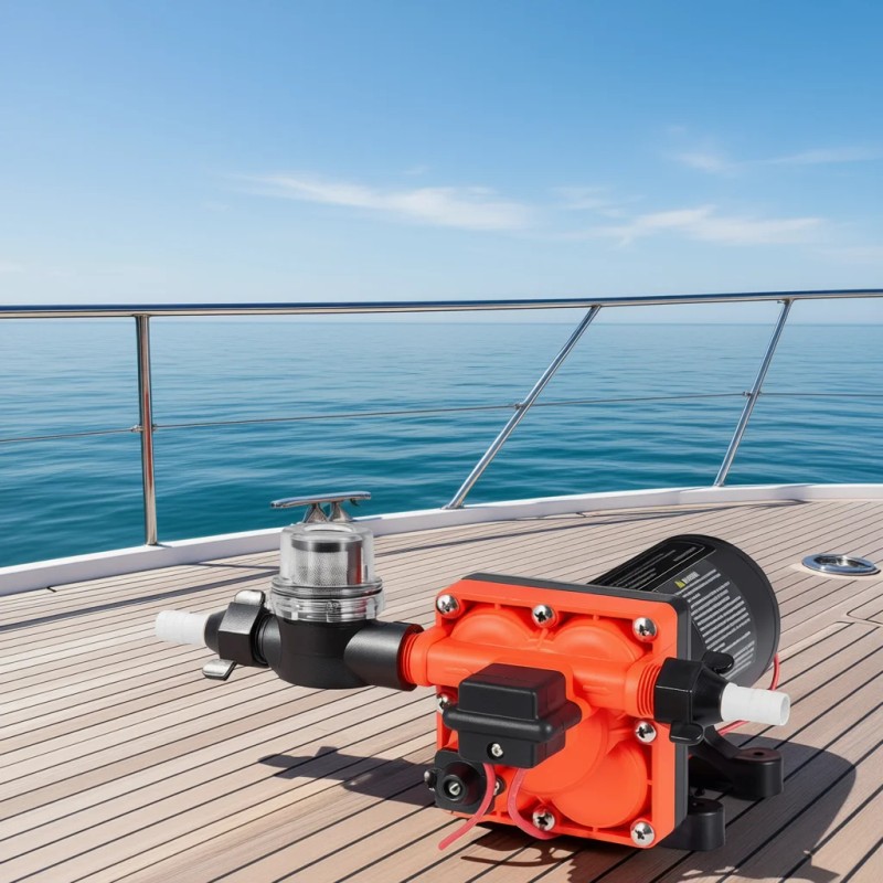 12V DC Marine Water Pump 5 GPM Self Priming Diaphragm