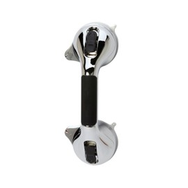 HealthSmart 12" Suction Cup Grab Bar, Safety Hand Rail, Support - Handicap, Elderly, Injury, Senior Assist, Color Indicator Showing when Bar is Secure, Chrome