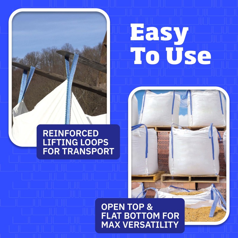 DURASACK Heavy Duty Builder's Bulk Bags 200-Gallon White Woven Polypropylene