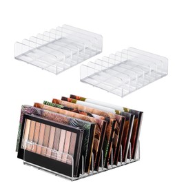 WECHENG 2 Pack Eyeshadow Palette Makeup Organizer, 7-Section Acrylic Cosmetic Storage, Accessories Storage Organizer for Cosmetic,Eye Shadow, CD and Sunglasses