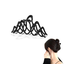 Large Non-Slip Black Metal Hair Claw Clip for Women - Secure Hold for Makeup, Face Wash, Shower and Outings, Perfect for Thick Hair