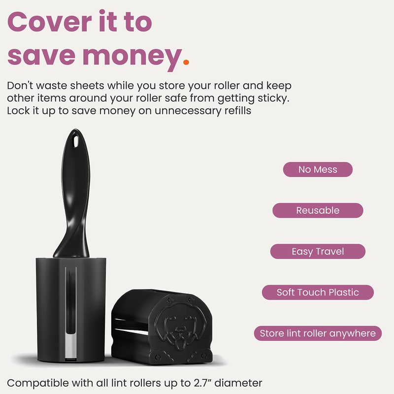 Lint Roller Cover - Up to 2.7" Diameter Roller for