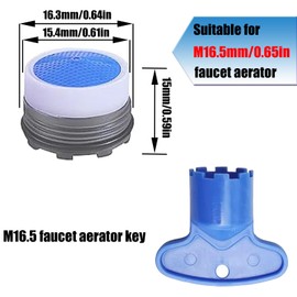 BOETOADG 4PCS Faucet Aerator M16.5, Plug-In Faucet Aerator Faucet Restrictor Replacement Parts for Kitchen Bathroom Sink Aerator with Key Removal Wrench Tool, 1.2GPM, 16.5mm/0.65inch