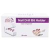 30 Holes White Rectangle Nail Drill Bit Holder Stand Display