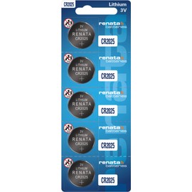 Renata CR2025 Batteries - 3V Lithium Coin Cell 2025 Battery (5 Count)