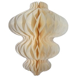 3-Pack 8 Inch Honeycomb Tissue Paper Hanging Ornament Decoration (Classic Ivory)